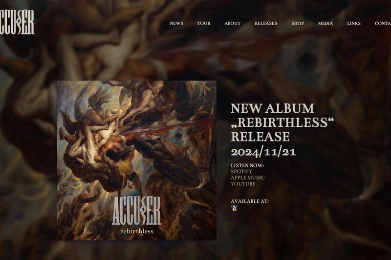 Startseite von accuser.de mit Albumcover